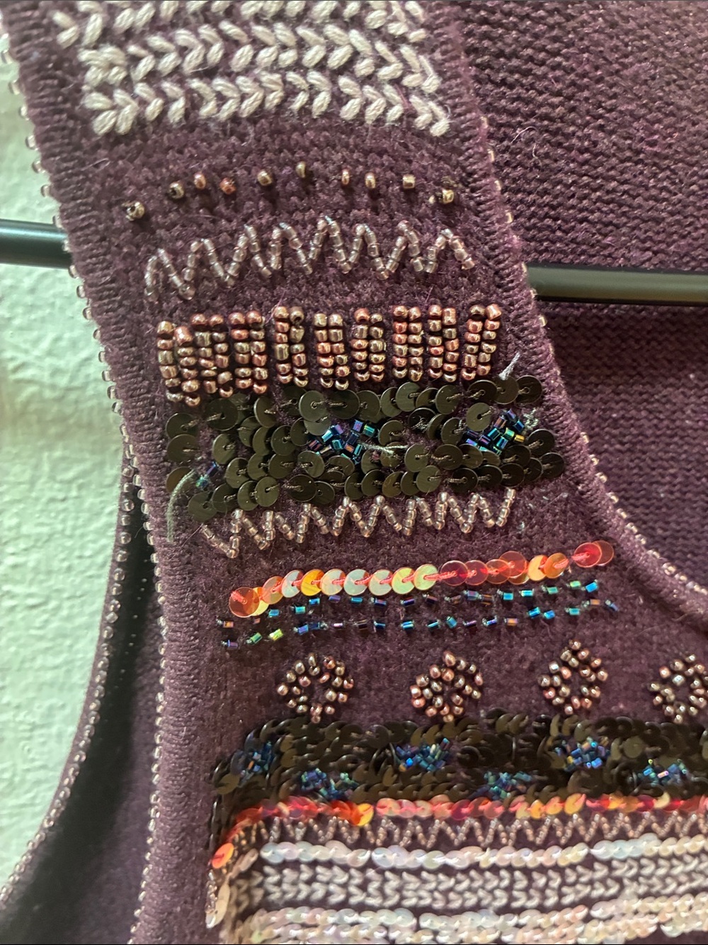 Sigrid Olsen Plum Embellished Knit Tank with Multicolor Accents - Picture 5 of 8